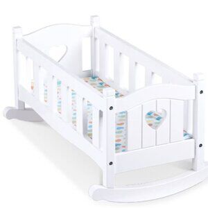 Melissa & Doug Mine to Love Wooden Play Cradle for Dolls, Stuffed Animals